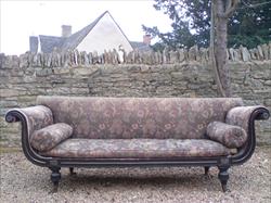 Regency ebonised beech antique sofa.jpg